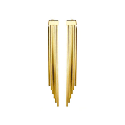 Baguette Beads Drop Earrings (Gold)